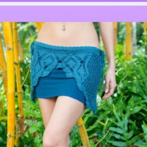 Black crochet miniskirt - handmade
